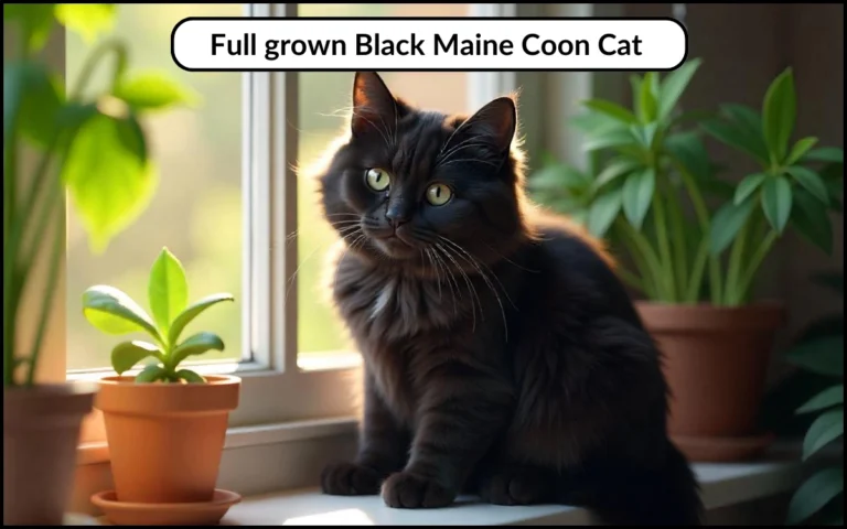 Full grown Black Maine Coon Cat